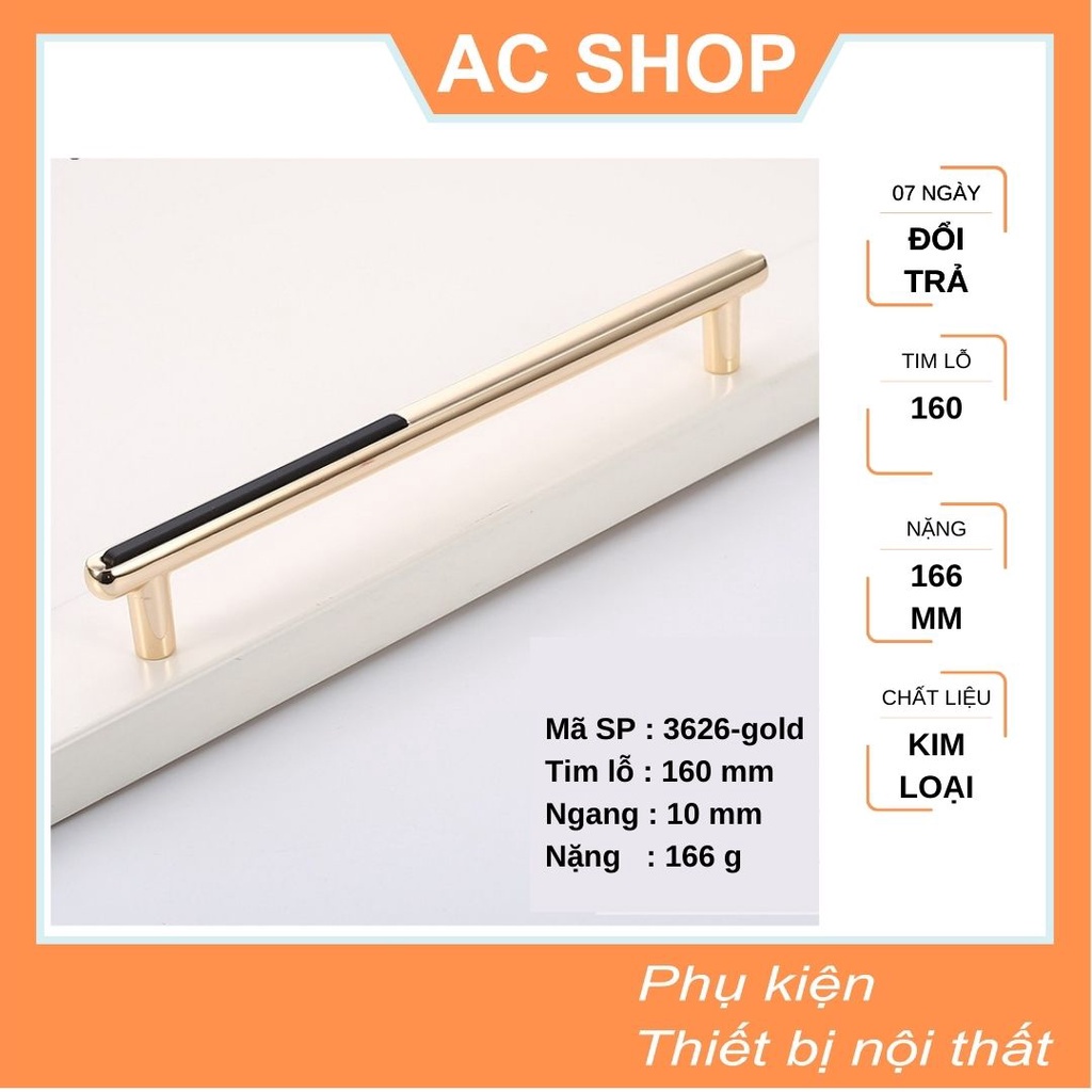 Tay nắm cửa tủ hợp kim mạ vàng gold mờ cao cấp - tay nắm hiện đại phong cách châu âu 3626 gold- SHOP THỢ