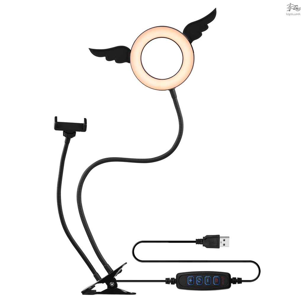 Vòng Đèn LED Andoer 5-inch 3800K-6800K 3 Màu Có Thể Điều Chỉnh Độ Sáng Kèm Giá Đỡ Điện Thoại | BigBuy360 - bigbuy360.vn