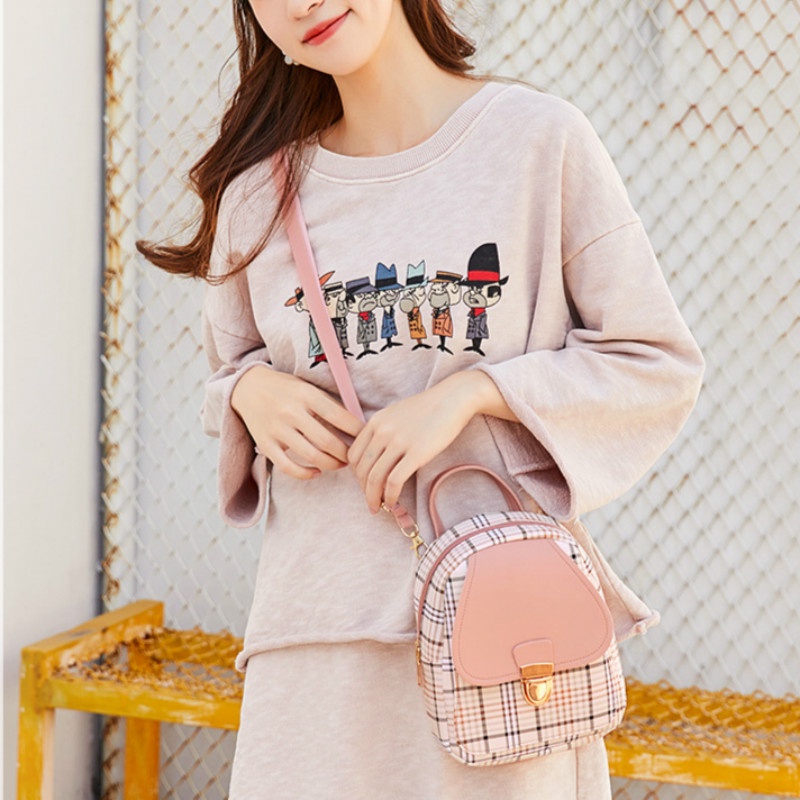 Ba lô IELGY có thể đeo chéo có khóa kéo màu nâu chống bẩn tiện dụng cho nữ