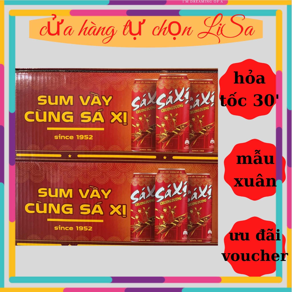 [HỎA TỐC] Thùng 24 lon Saxị Chương Dương 330ml , mẫu xuân