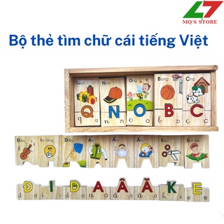 Bộ thẻ học tìm chữ cái tiếng Việt bằng gỗ - Winwintoys 62312