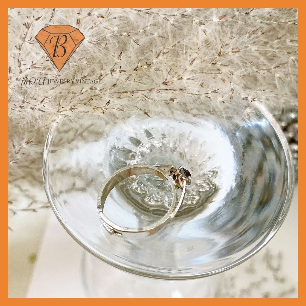 NHẪN ĐÍNH ĐÁ SECONDHAND TRANG SỨC SI NHẬT BẢN BOU JEWELRY VINTAGE MÃ N040