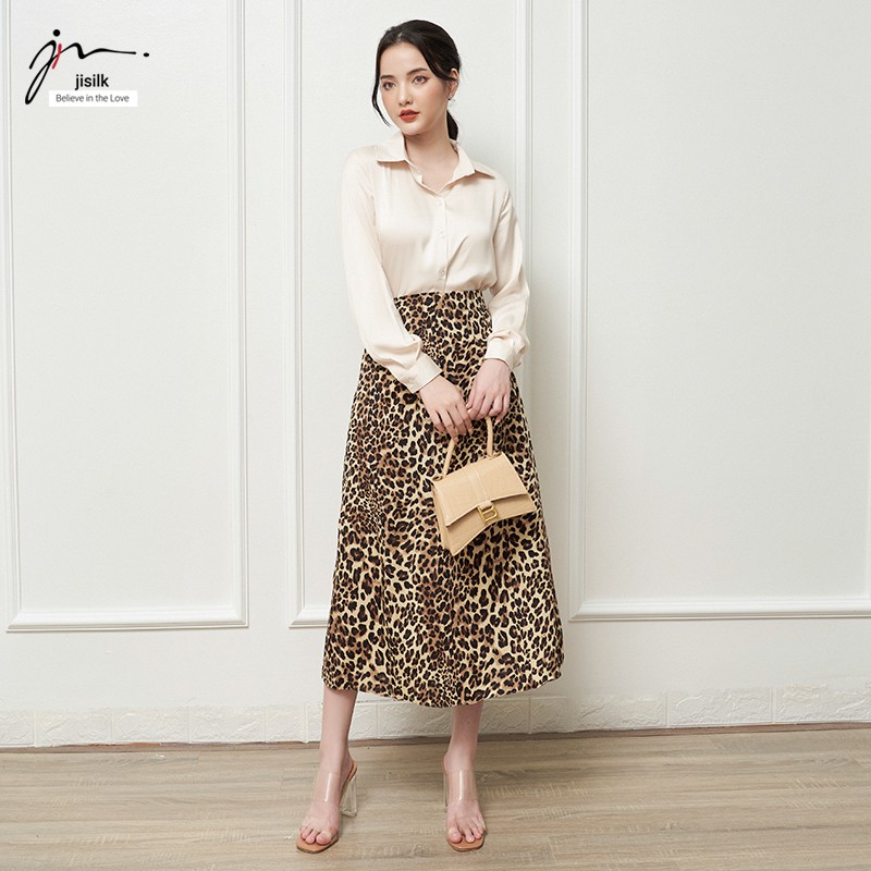 Chân váy lụa chữ a đi làm công sở nữ, chân đầm dài satin đen be trơn dáng suông Simplato L.CVD-01 - jisilk | BigBuy360 - bigbuy360.vn