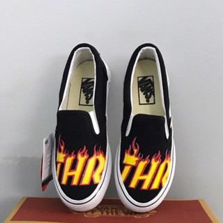 [ Tặng Hộp ] Giày vans slip on lười chữ lửa