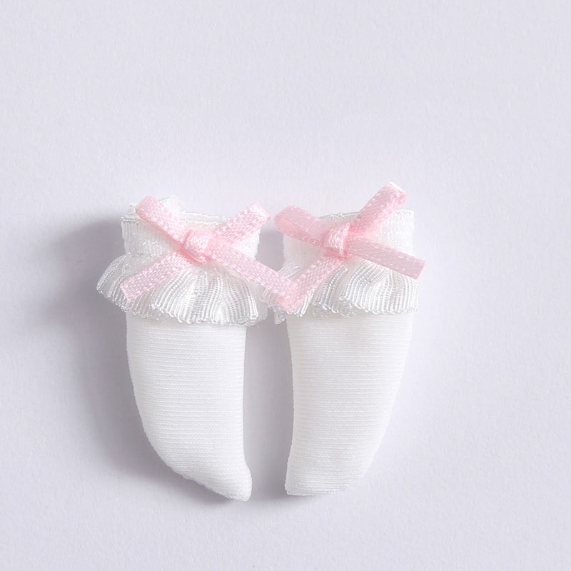 Tất ren đính nơ cho búp bê BJD ob11 1/12