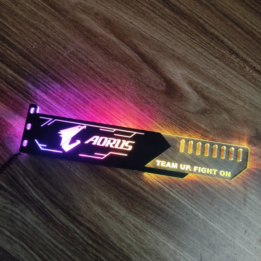 Đỡ chống xệ card màn hình VGA logo Aorus Led RGB đồng bộ Hub Coolmoon Controller