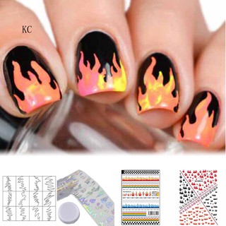 Decal hình ngọn lửa dán móng nghệ thuật