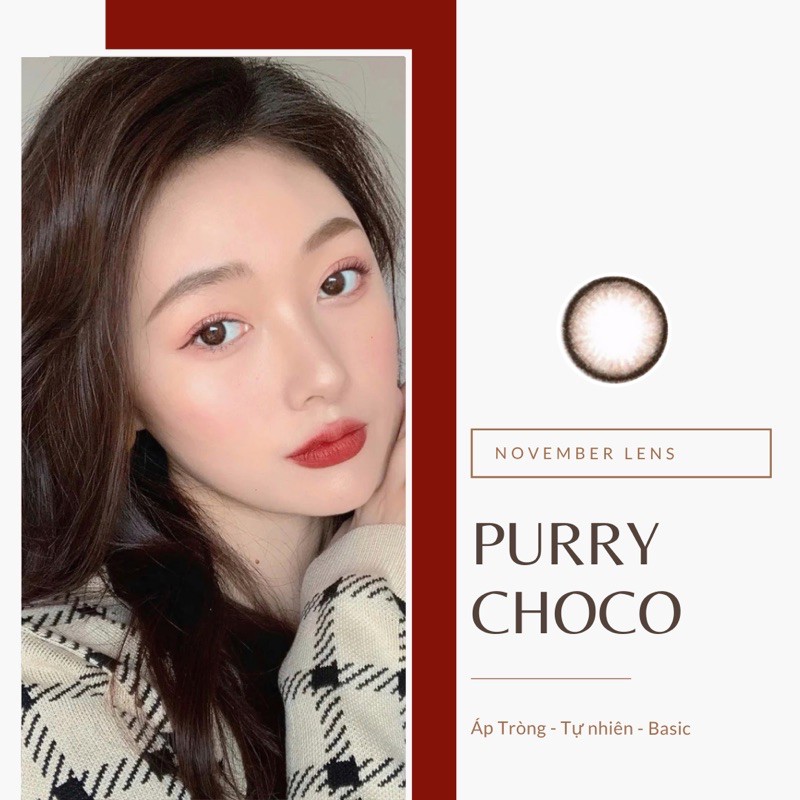 Kính áp tròng Purryy Choco Hàn Quốc tone nâu trầm tự nhiên