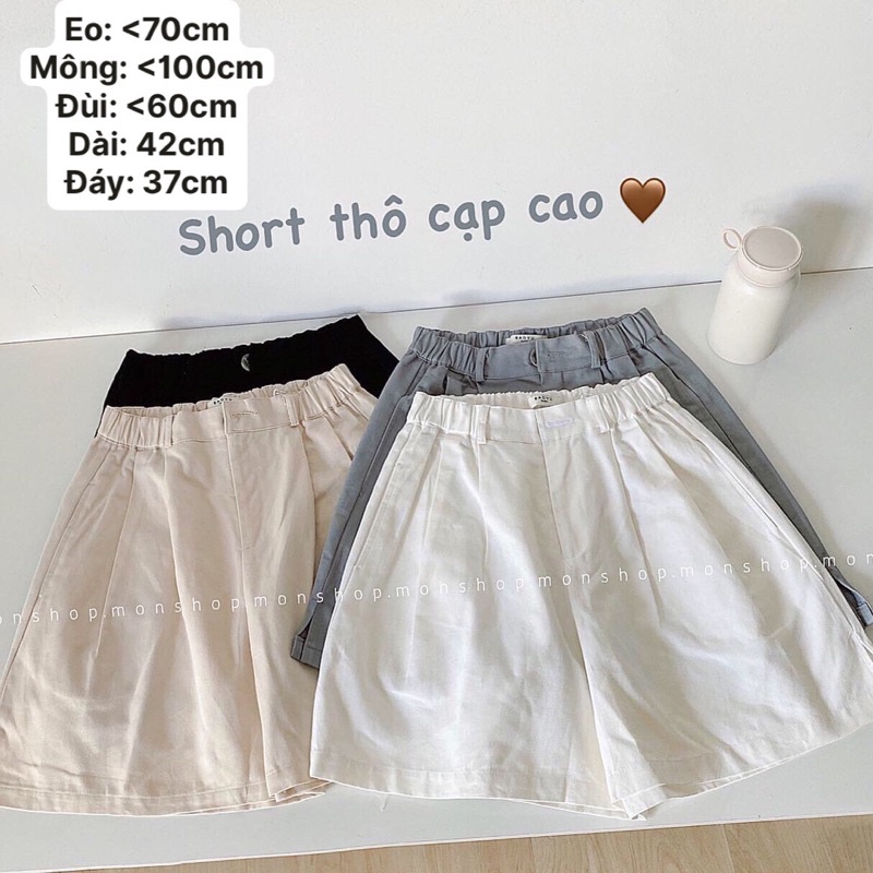 Quần short ngố cạp cao