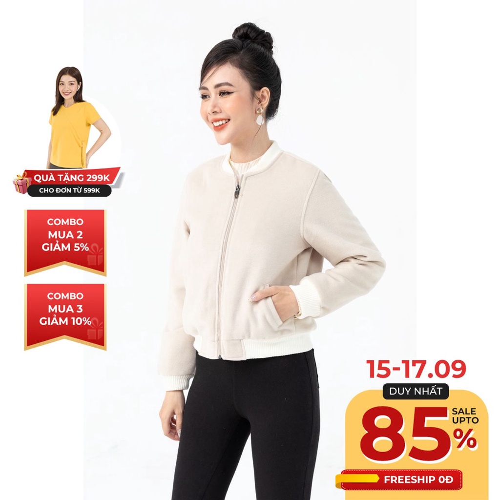 Áo bomber nữ khóa kéo LAMER L65W20T029