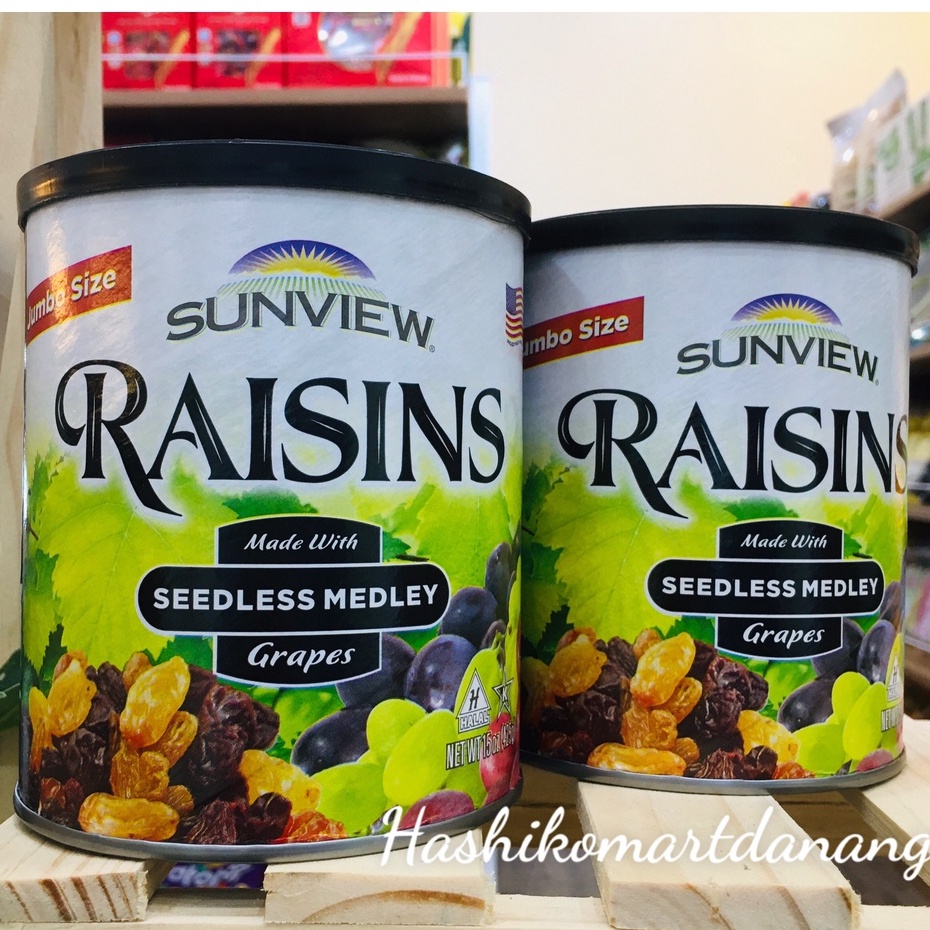 Nho khô Mỹ Sunview Raisin hộp 425g