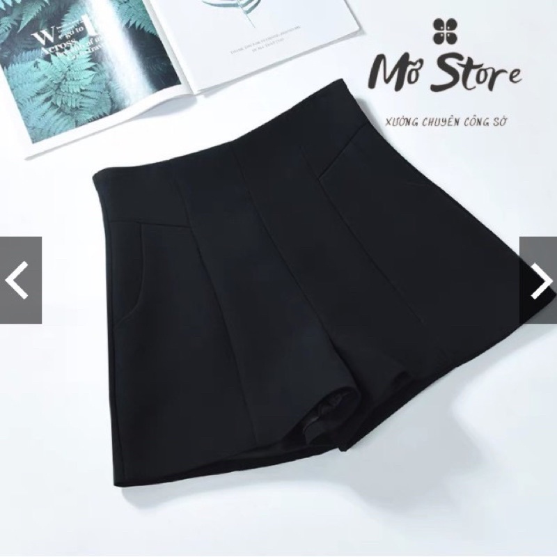 Quần Short Nữ Lưng Cao Tôn Dáng, Quần Đùi Khoá Sau Kèm Túi Trước