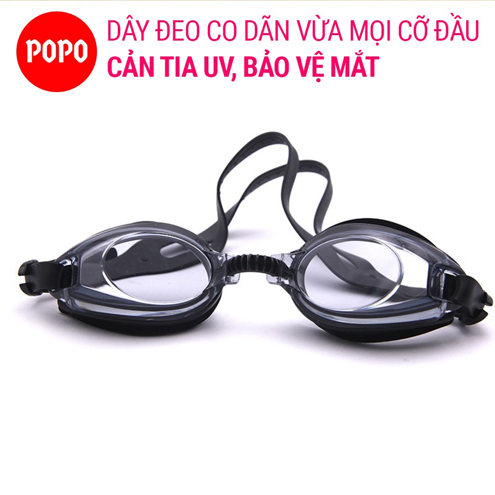 Kính bơi trẻ em POPO 1152 mắt kính bơi nhỏ gọn cho bé từ 3 đến 12 tuổi an toàn, cản tia UV