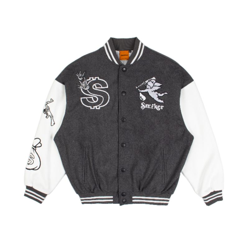 Áo khoác Varsity Angel  CHẤT LIỆU DẠ THÂN MIX TAY NỈ PHONG CÁCH UNISEX