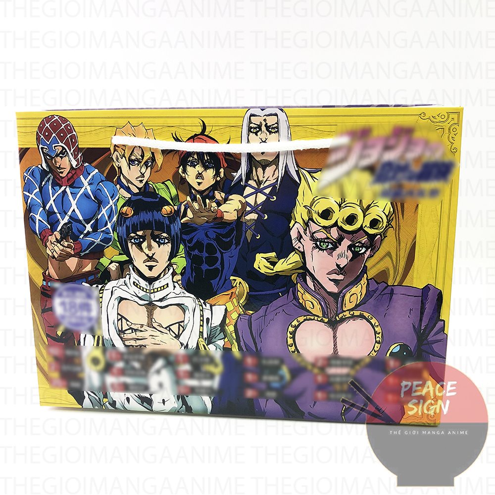 Túi quà tặng chữ nhật ngang JOJO'S BIZARRE ADVENTURE anime chibi có poster postcard bookmark banner huy hiệu thiếp ảnh