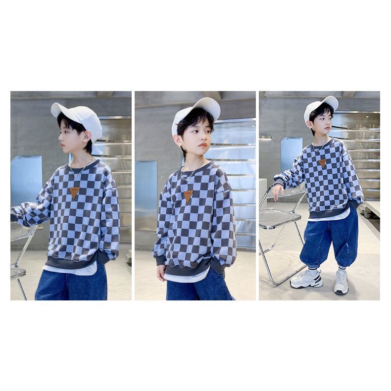 Áo Thun Tay Dài Giả Hai Lớp Thời Trang Dành Cho Bé Trai