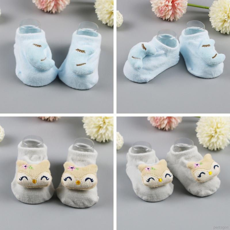 Tất cotton chống trượt in họa tiết hoạt hình dễ thương dành cho bé