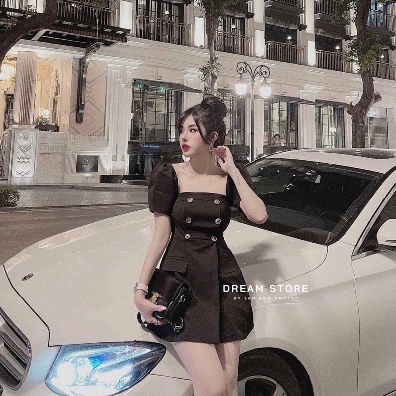 BIGSIZE Đầm Cổ U 3 Nút và 6 Nút 55kg-&gt;100kg Size(L/XL/XXL)