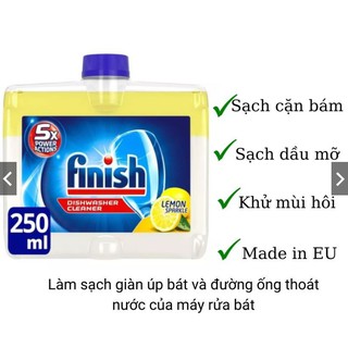 Dung dịch vệ sinh máy rửa bát, nước vệ sinh máy rửa bát Finish 250ml hương chanh