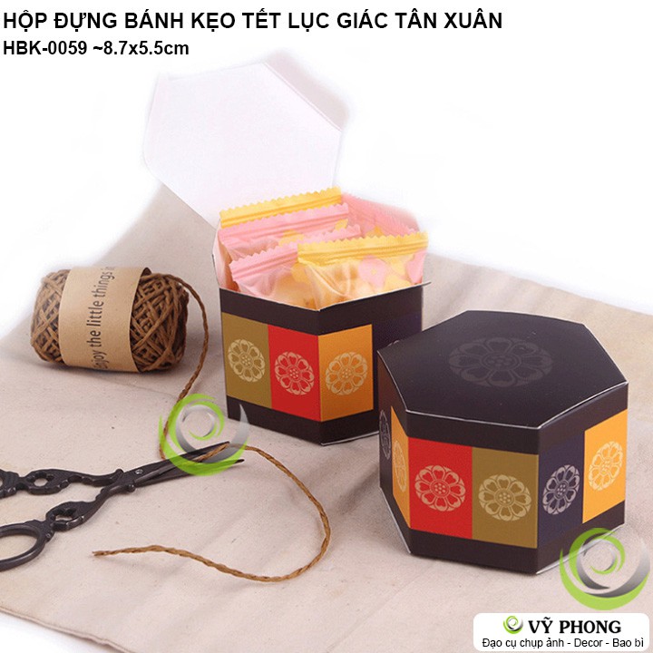 SET 5 HỘP GIẤY ĐỰNG BÁNH KẸO QUÀ TẾT LỤC GIÁC TRANG TRÍ CÁC DỊP LỄ NĂM MỚI HÌNH HOA ANH ĐÀO TẾT XUÂN HBK-0040,0059 | BigBuy360 - bigbuy360.vn