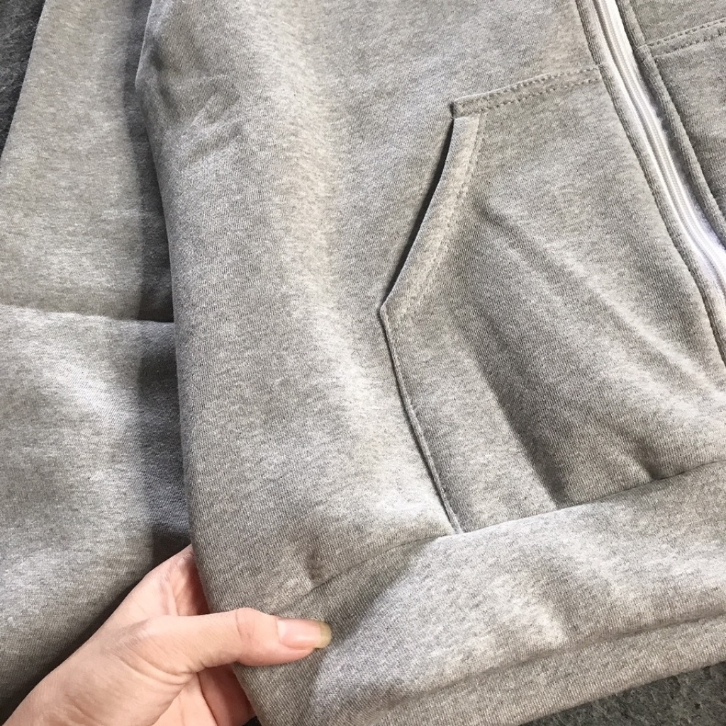 Áo hoodie nữ form rộng trơn có dây kéo mũ thời trang unisex | BigBuy360 - bigbuy360.vn