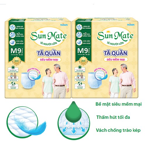 Tã quần người lớn siêu thoáng SunMate M9