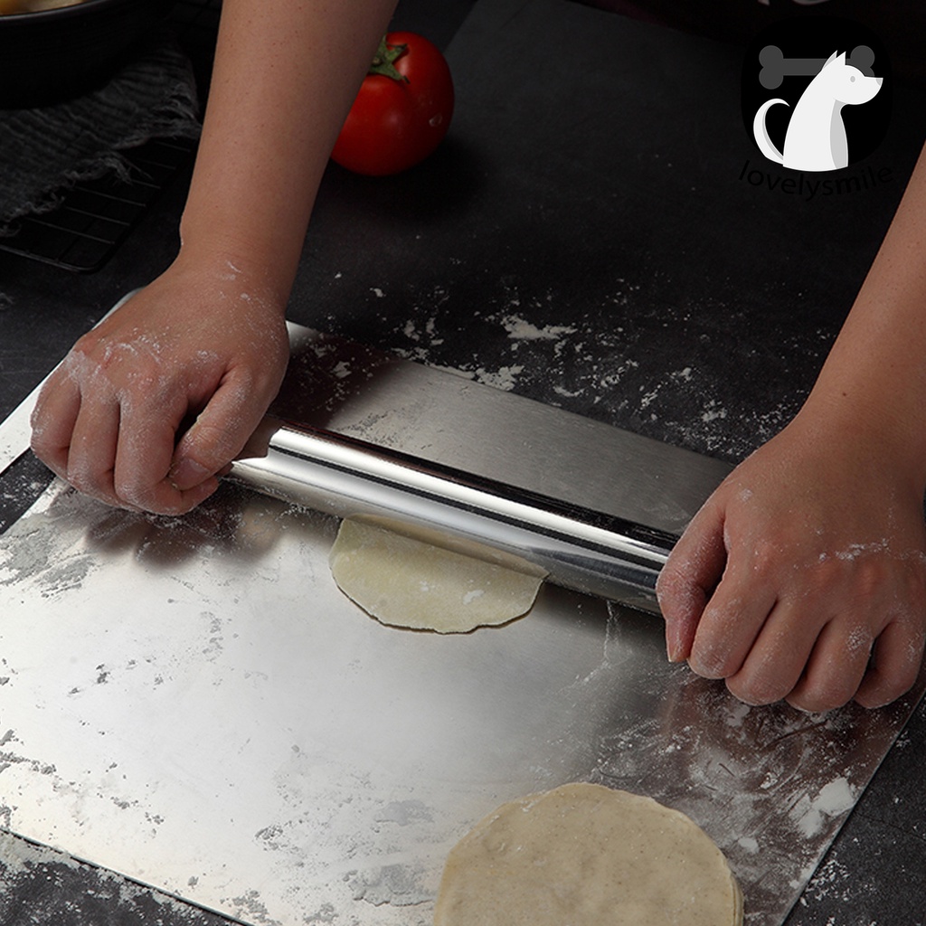 L ~♨ Cây Lăn Bột Làm Bánh Bằng Thép Không Gỉ Cấp Thực Phẩm Không Dính Lâu Trôi Bề Mặt Mịn Màng Có Thể Tá