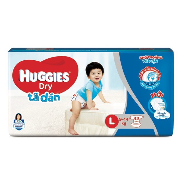 Tả dán  Huggies size L 42 miếng ( 9-14kg )