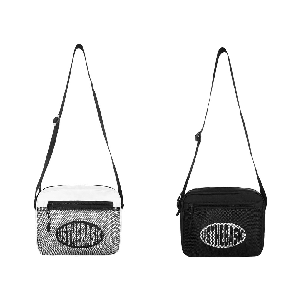 Usthebasic - Túi đeo chéo Unisex Mesh Pocket Shoulder Bag