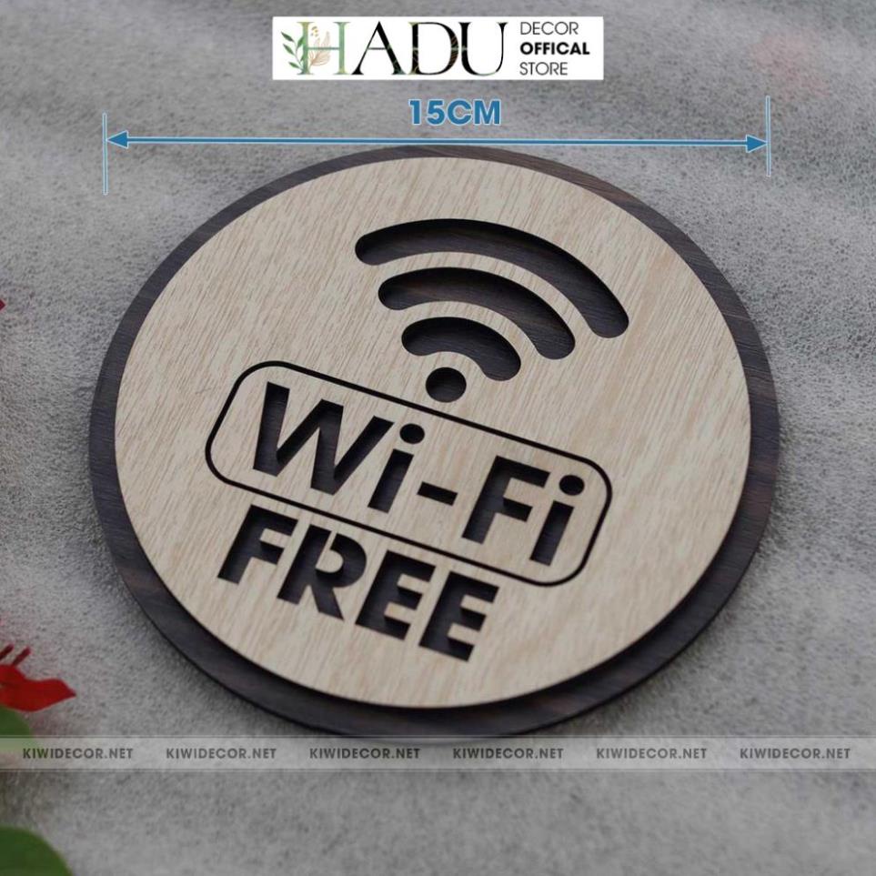 Bảng Tên Wifi Gỗ Decor Vintage, Free Wifi, Bảng Pass Wifi, Ghi Mật Khẩu Wifi, Thông tin wifi - HaduDecor