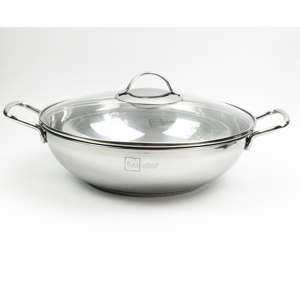 Nồi lẩu kiêm chảo xào fivestar 3 đáy cỡ lớn 32/28/26/24cm
