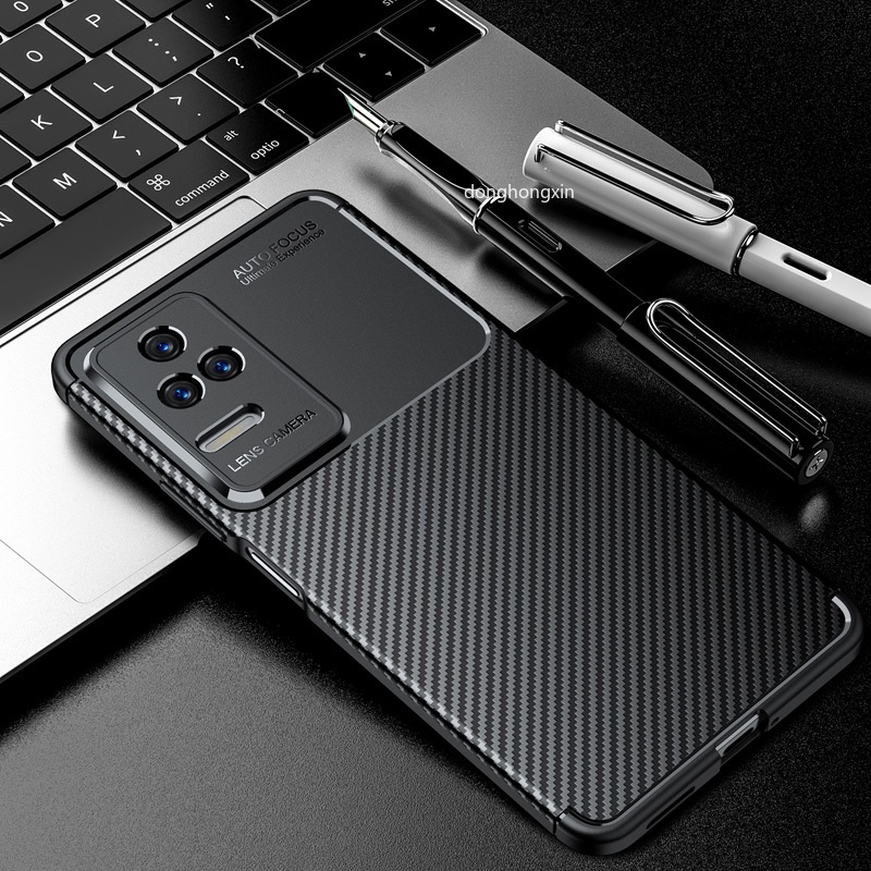Ốp Điện Thoại Silicon Mềm Kết Cấu Sợi Carbon Chống Sốc Sang Trọng Cho Xiaomi Redmi K50 Pro K40S K50