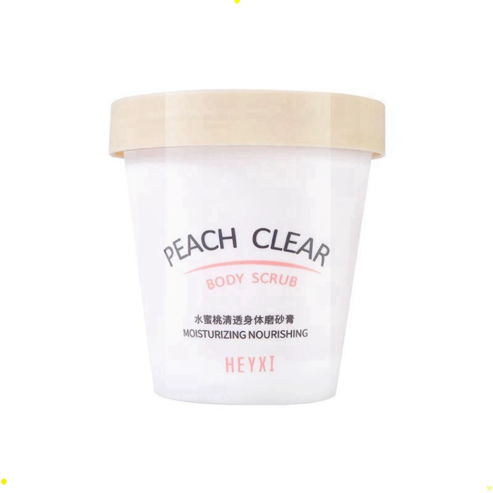 Tẩy tế bào chết toàn thân, body hương đào Heyxi Peach Clear kem thải độc tố da 200ml