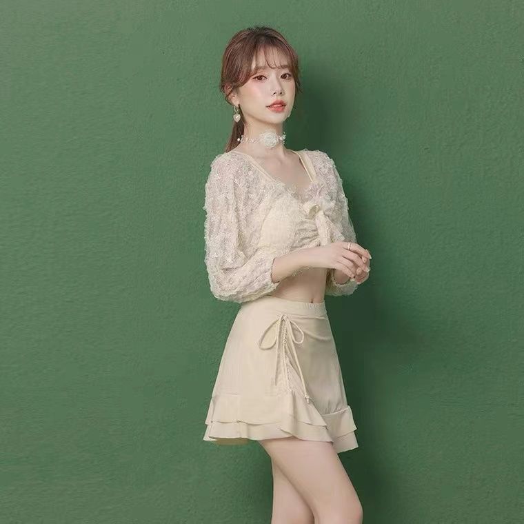 Bộ Đồ Bơi Tay Dài Nâng Ngực Che Phủ Kín Đáo Thời Trang Mùa Xuân 2022