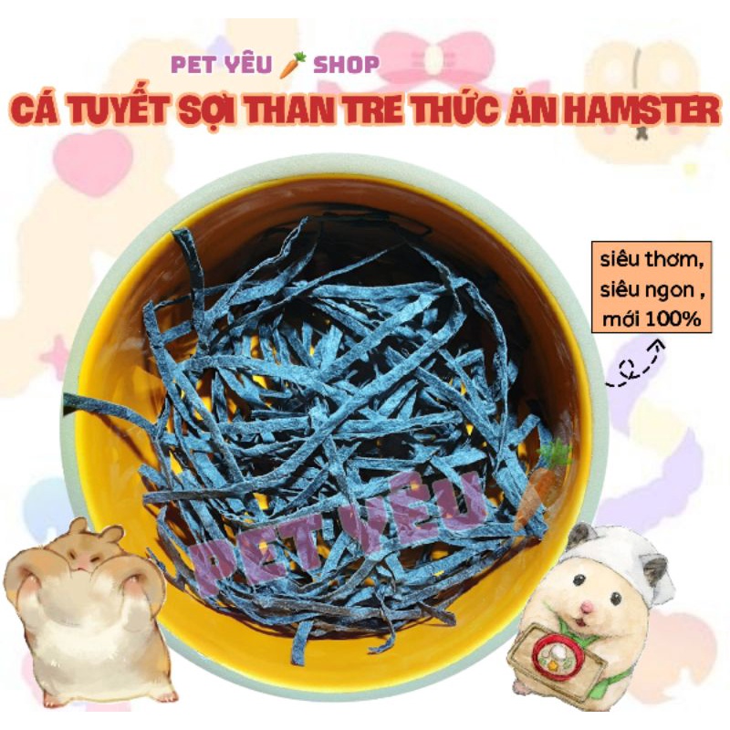 Cá tuyết sợi than tre (20Gr) Freeship Mới 100% thức ăn hamster siêu thơm siêu ngon bổ dưỡng