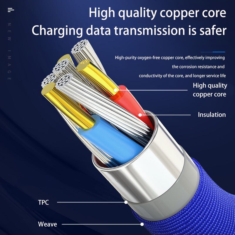 Cáp sạc nhanh 3A USB Micro Cáp dữ liệu cho điện thoại Xiaomi Huawei Cáp sạc USB Cáp sạc LED Ánh sáng cáp USB