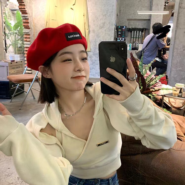 Mũ Dệt Kim Màu Đỏ Tía Thời Trang