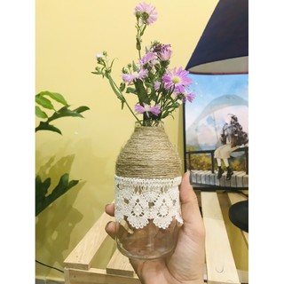 Lọ thuỷ tinh quấn dây thừng (decor và trang trí phòng)