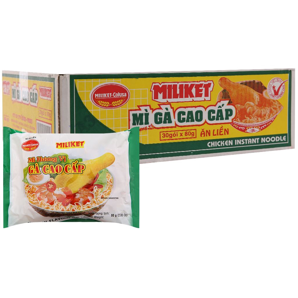 Thùng 30 gói Mì gà Miliket