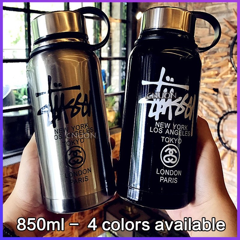 🌟 Stussy cup sports bottle mug large capacity men and women fashion outdoor portable vacuum stainless steel cup