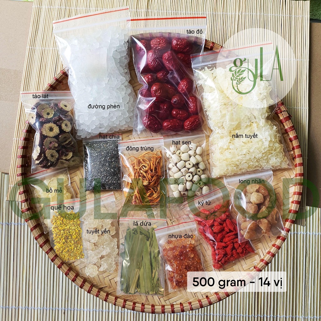 Chè dưỡng nhan tuyết yến 14 vị 500gr nấu được 25-30 chén