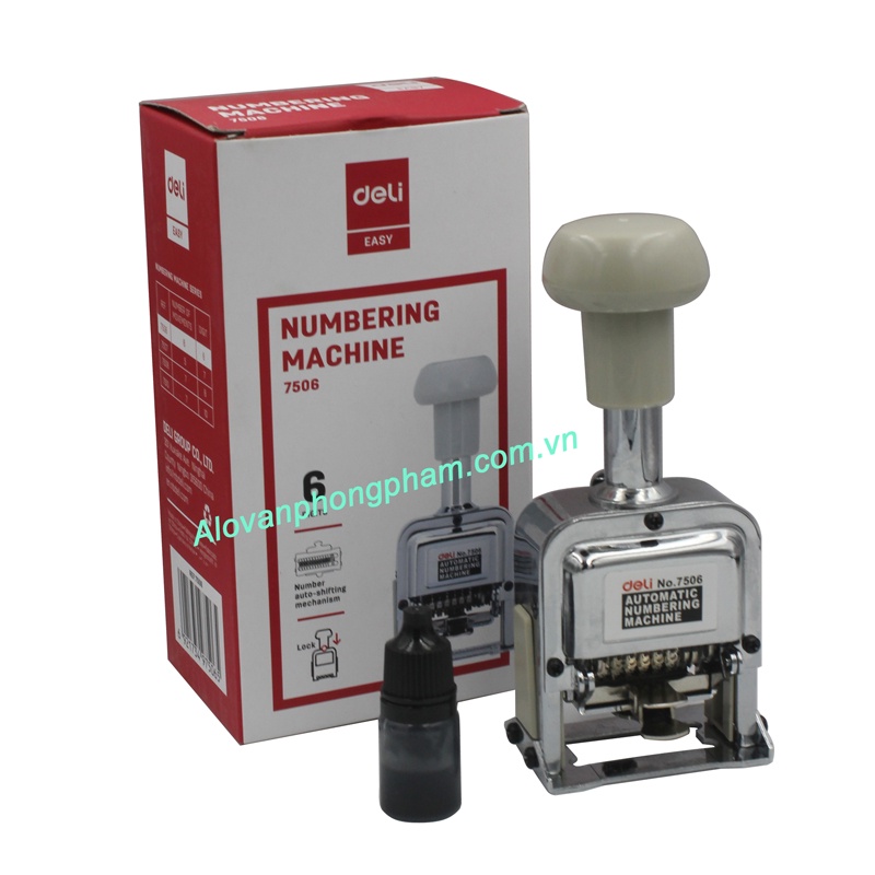 Máy đóng số tự động 6 số Deli 7506 BIGSUKA