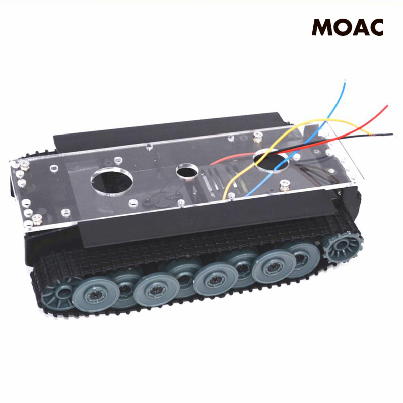 [Home Appliances]1:32 Smart Robot Tank Chassis Kit Crawler Track DIY Education Kit 130 Motor