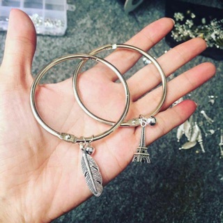Combo 10 vòng kiềng gắn charm xi bạc