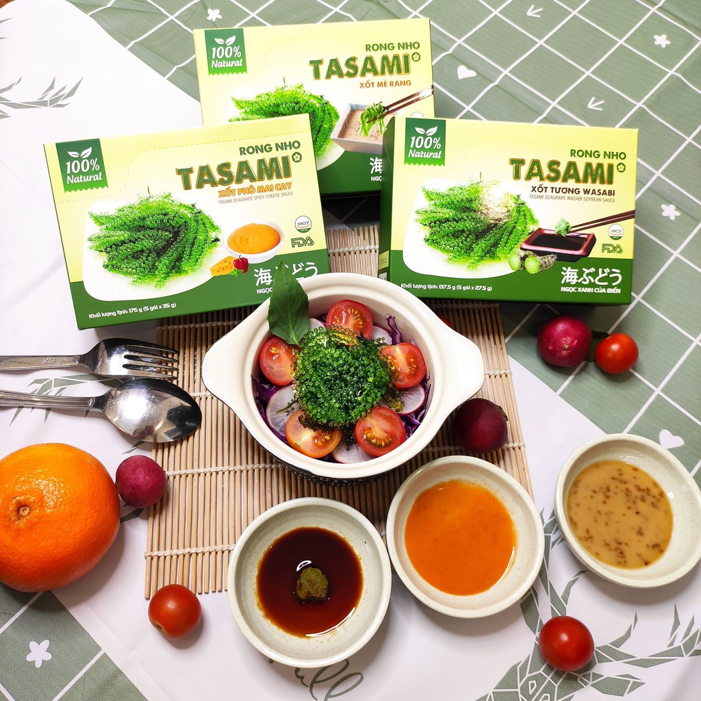 [Date mới] Rong nho tách nước Tasami mè rang, phô mai, tương wasabi theo tiêu chuẩn công nghệ Nhật Bản tươi ngon 175g | BigBuy360 - bigbuy360.vn