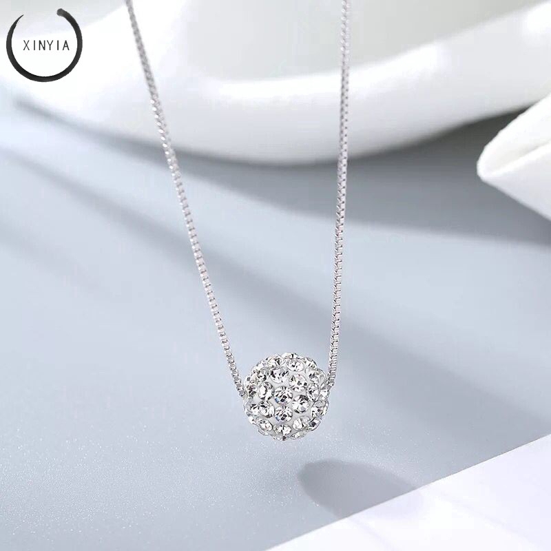 Dây Chuyền Titan Đính Đá Pha Lê Chống Gỉ Sét Xinh Xắn Cho Nữ