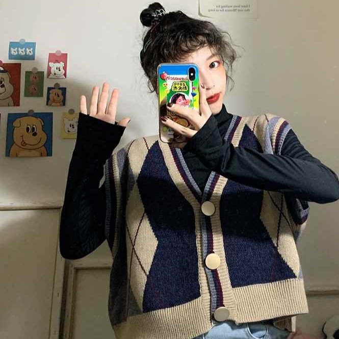 Korean fashion V-neck knitted cardigan women's jacket | BigBuy360 - bigbuy360.vn