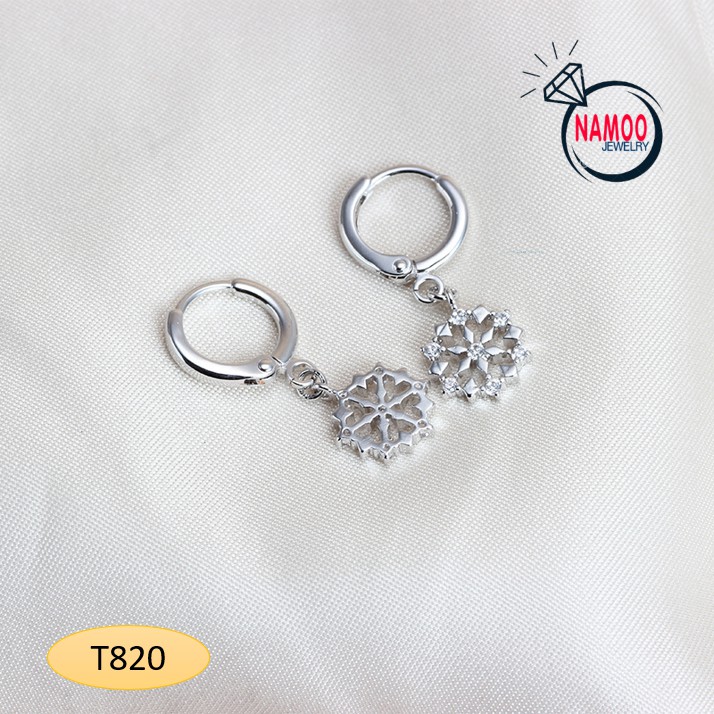 Bông Tai Nữ Bông Tuyết bạc Ý Cao Cấp Màu Vàng T820/Màu bạc T821 NaMoo Jewelry