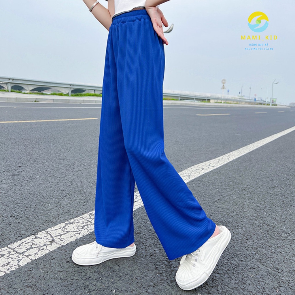 Quần Ống Rộng Cho Bé, Quần Ống Xuông mầu xanh siêu SANG CHẢNH, CHẤT TĂM MỀM, GIÃN TỐT