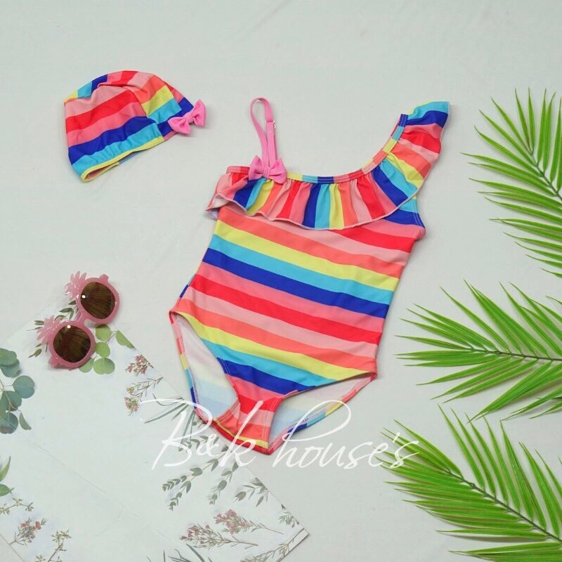 Đồ Bơi Bé Gái +Nón 7 Màu